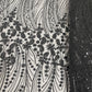 Classic Black Pearl Sequins Embroidery Net Fabric