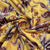 Classic Mustard Yellow Floral Print Velvet Fabric