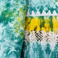 Green Batik Print Sequence Embroidery Cotton Fabric - TradeUNO