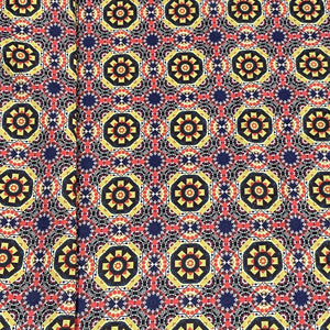Classic Blue Ajrakh Print Velvet Fabric