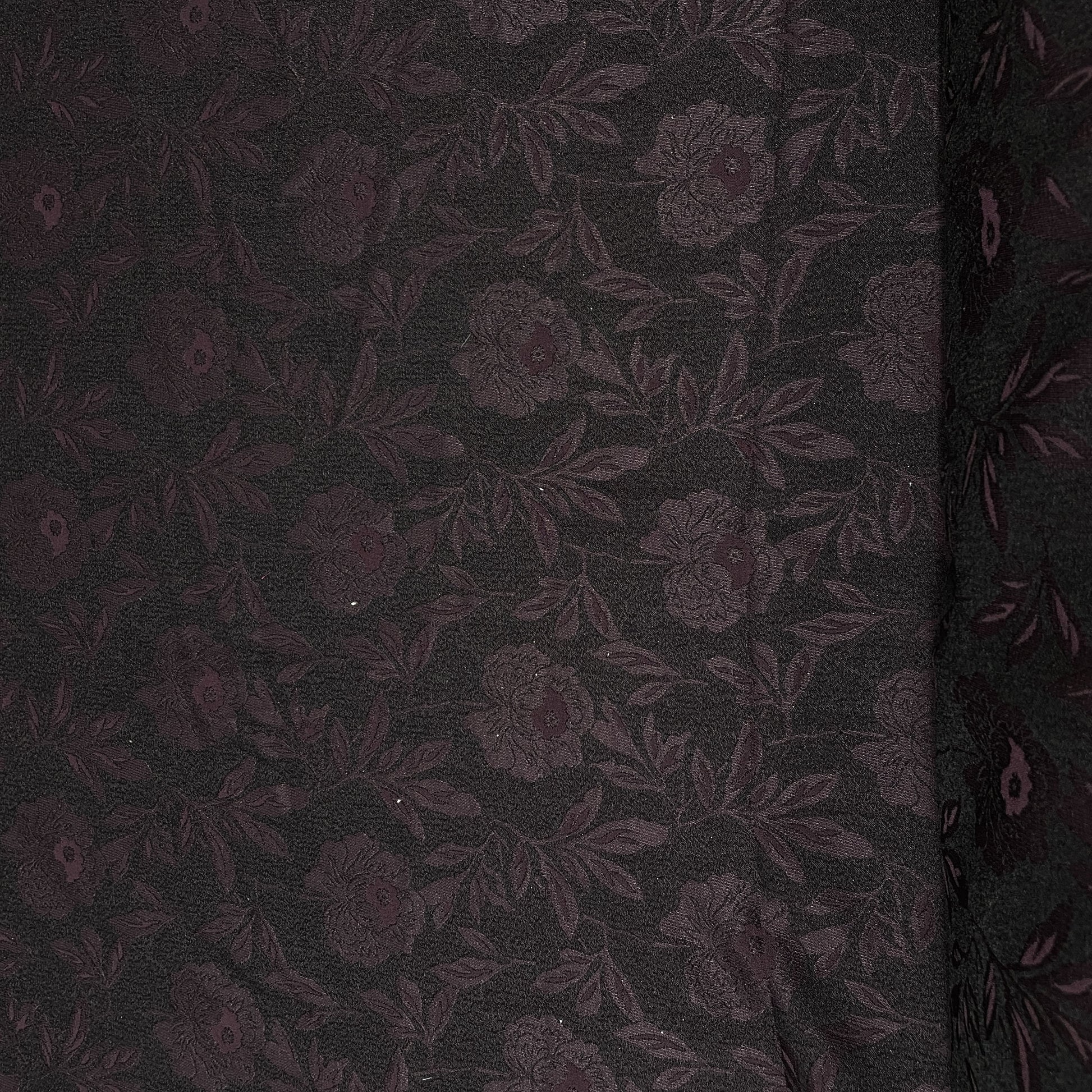 Maroon Floral Brocade Jacquard Fabric