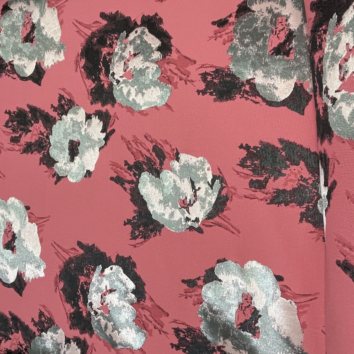 Red Floral Brocade Jacquard Fabric - TradeUNO