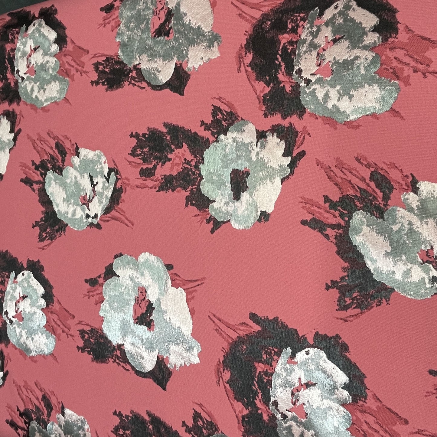 Red Floral Brocade Jacquard Fabric - TradeUNO