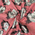 Red Floral Brocade Jacquard Fabric