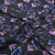 Black & Purple Floral Brocade Jacquard Fabric