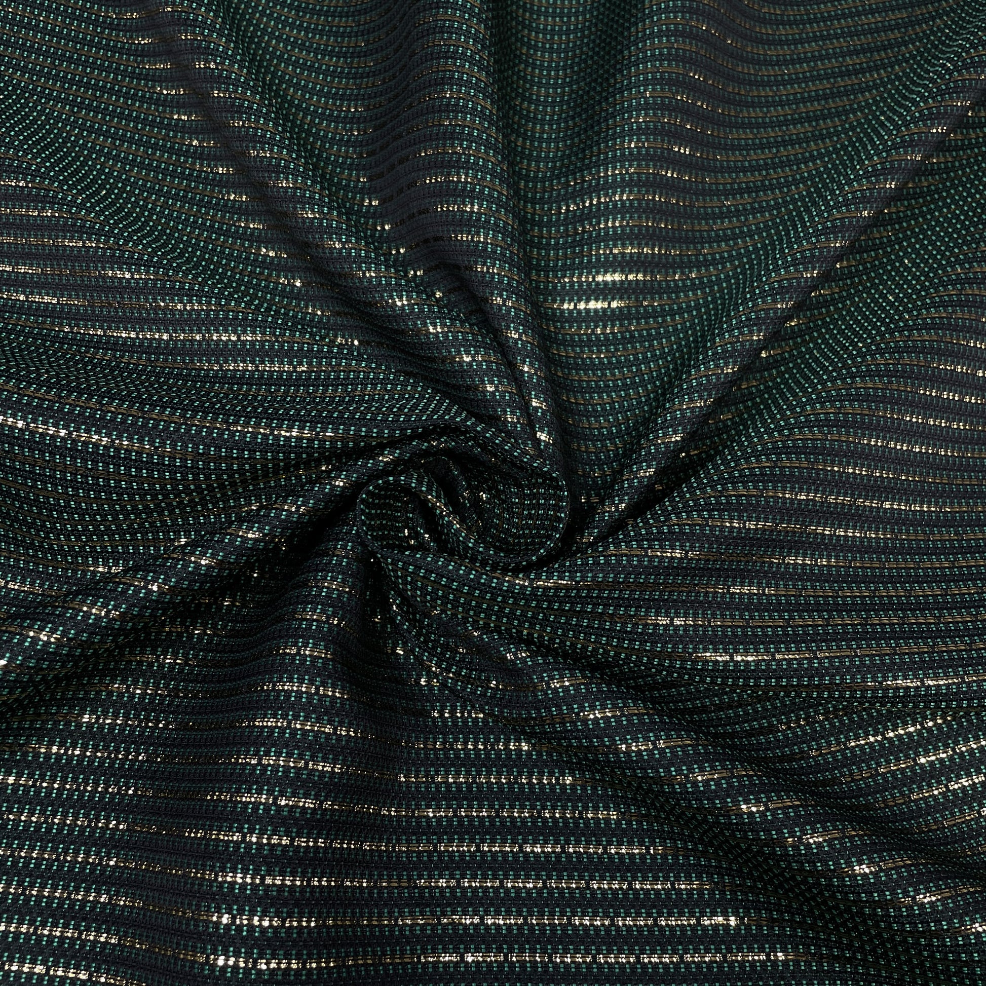 Dark Green With Lurex Brocade Jacquard Fabric