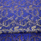 Royal Blue & Golden Floral Brocade Jacquard Fabric