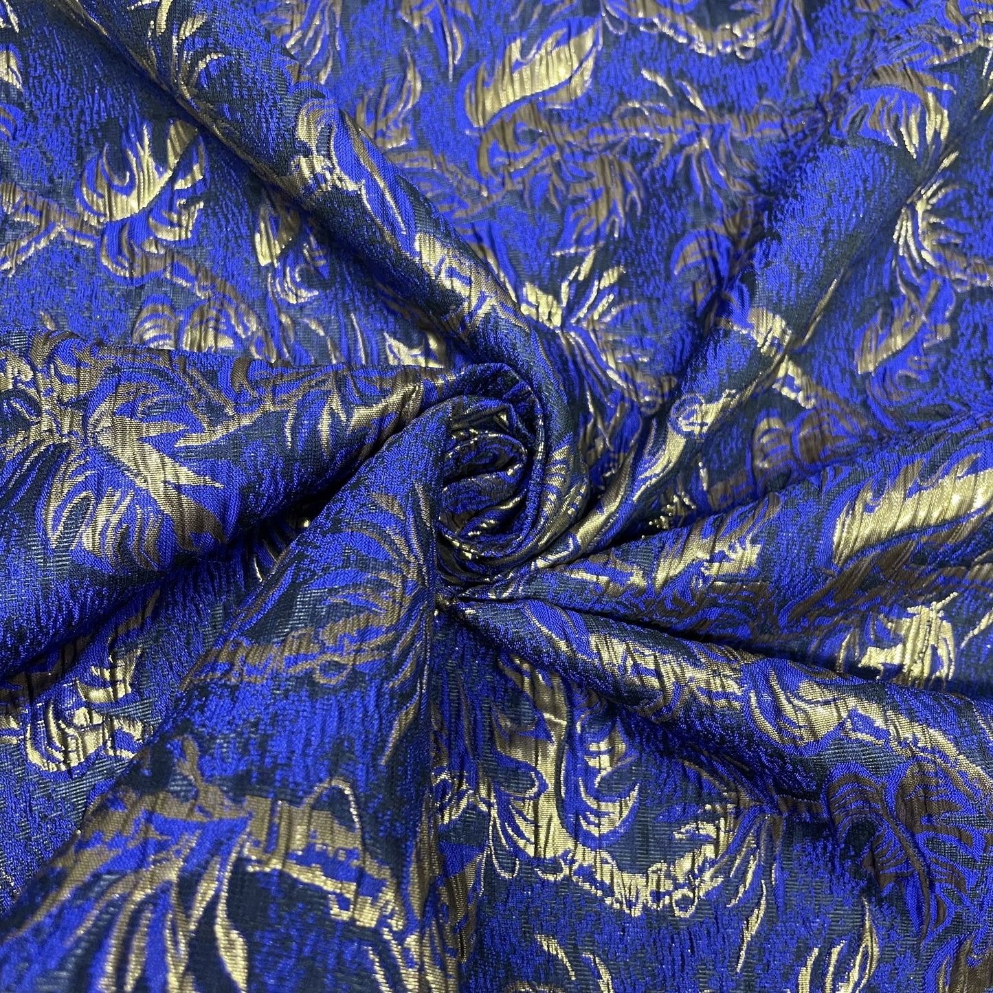 Royal & Golden Floral Brocade Jacquard Fabric