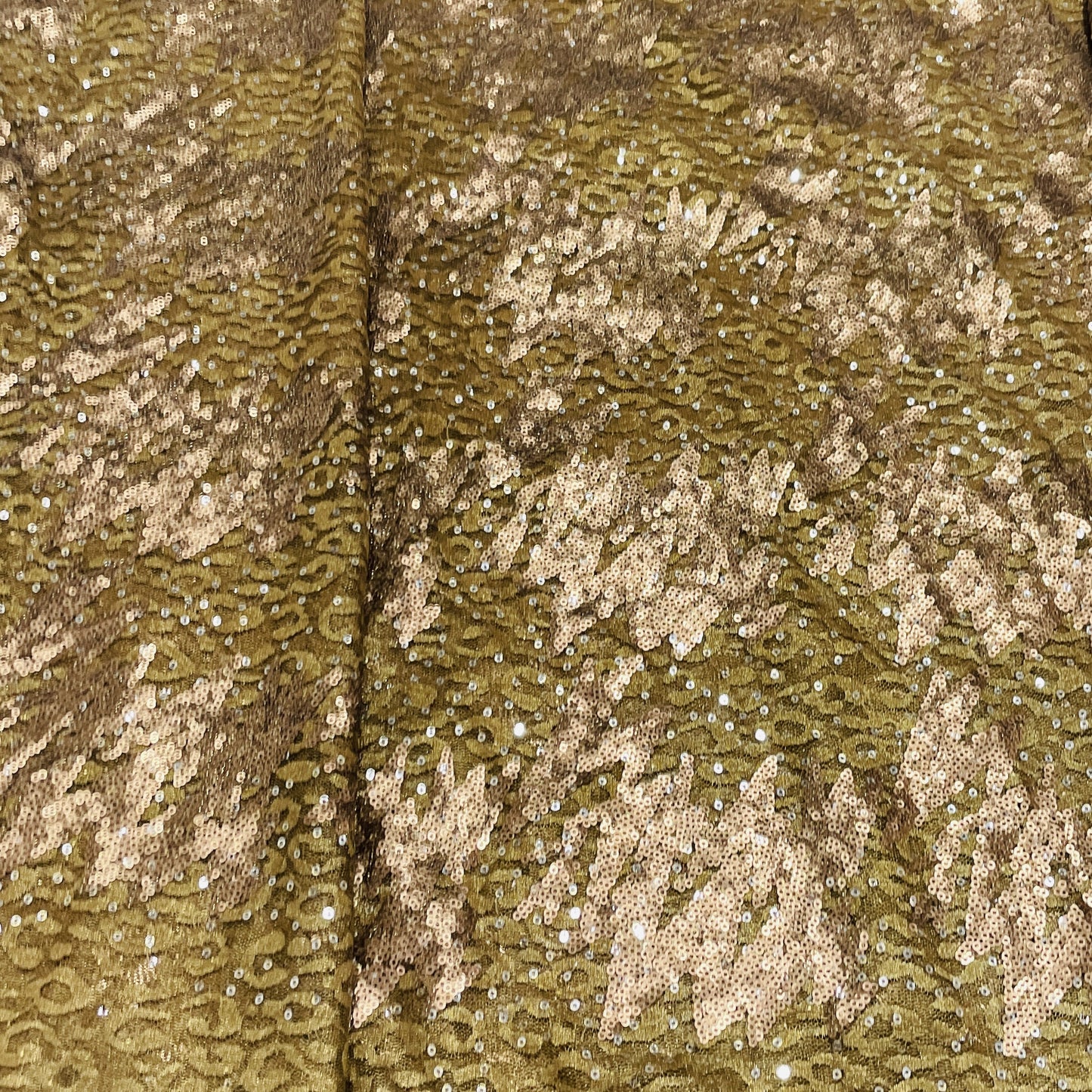 Golden With Foil Embroidery Chantilly Net Fabric