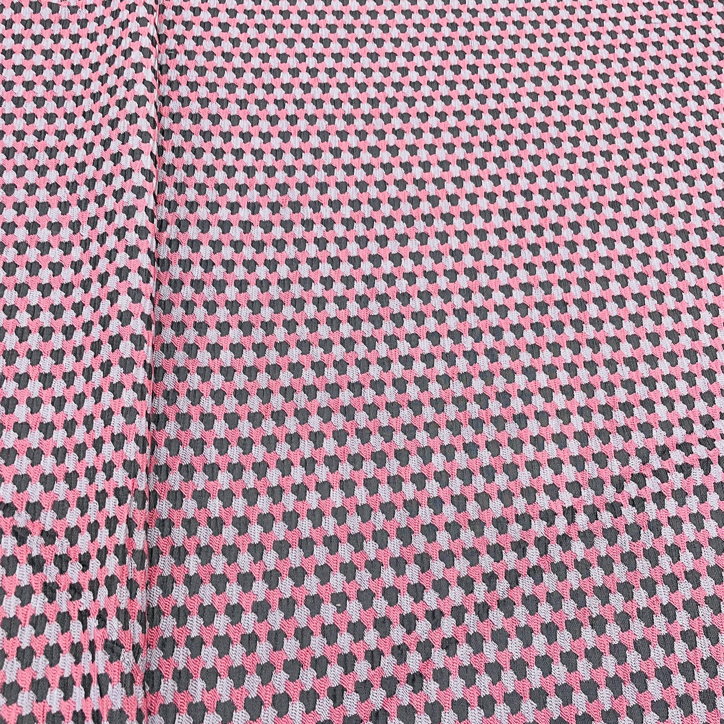 Grey Pink Geometrical Brocade Jacquard Fabric