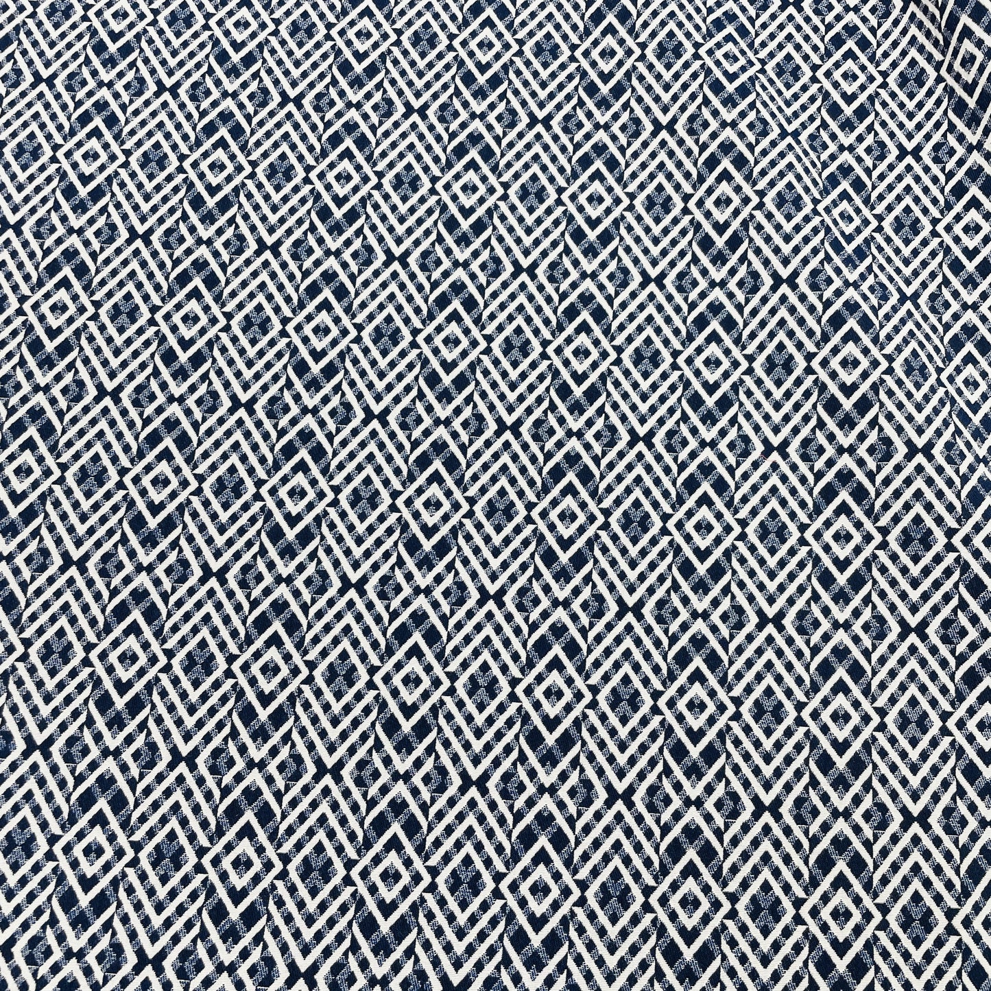 Blue White Handblock Tapestry Fabric