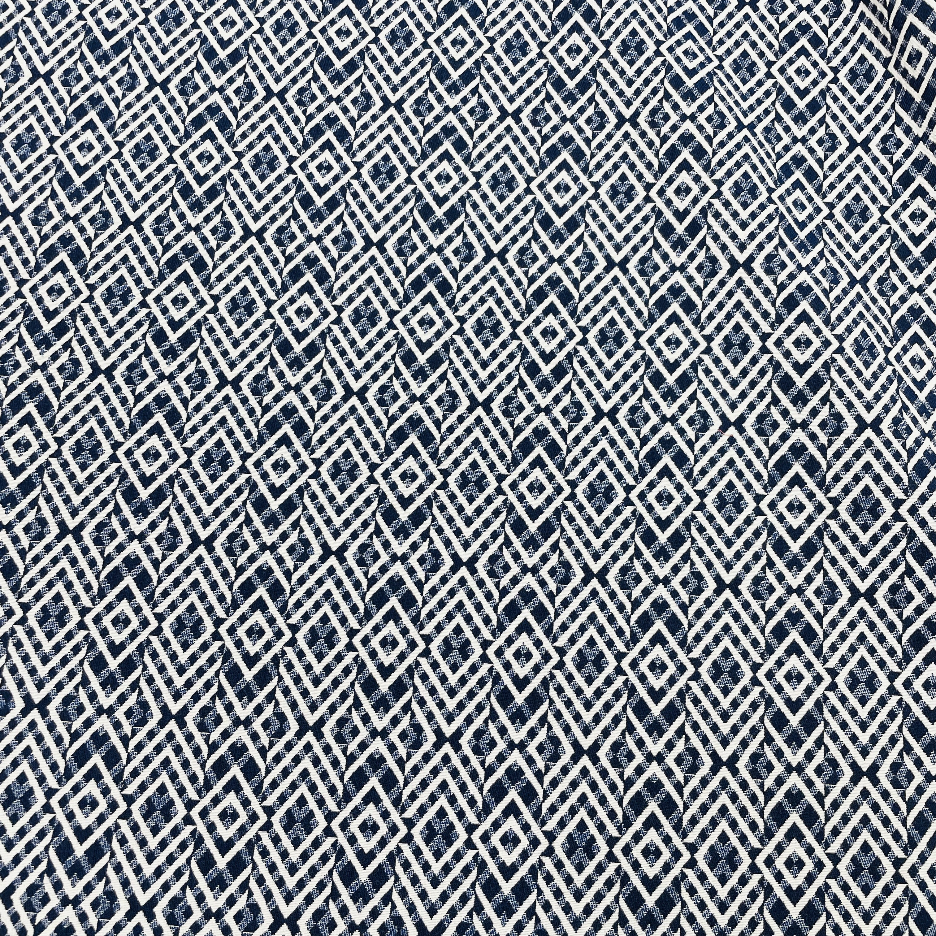 Blue White Handblock Tapestry Fabric - TradeUNO