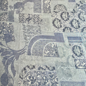 Blue Geomatrical Abstract Multicolor Print Georgette Fabric 17100 - TradeUNO