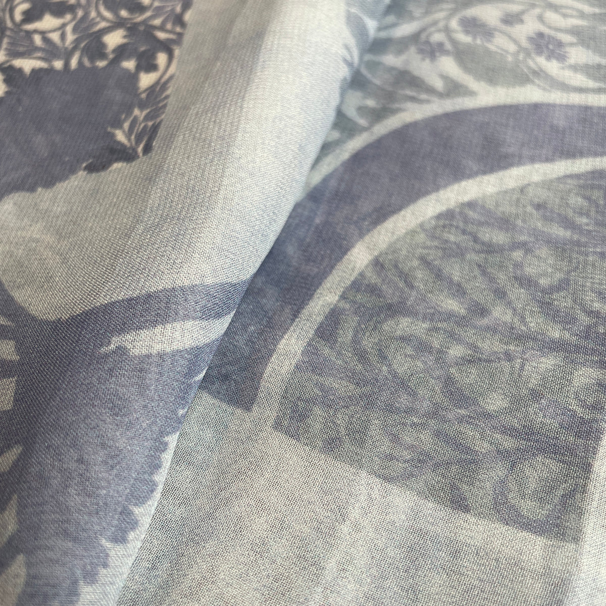 Blue Geomatrical Abstract Multicolor Print Georgette Fabric 17100 - TradeUNO