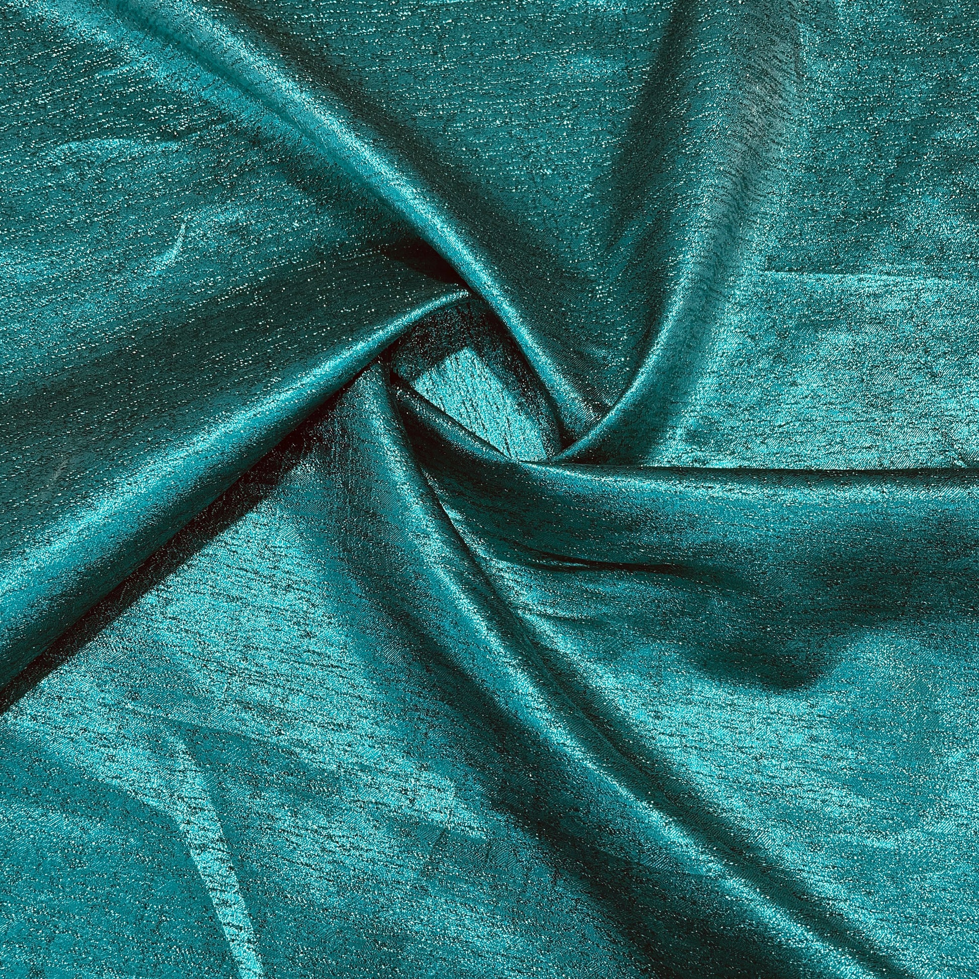 Emerald Green Solid Shimmer Brocade With Lurex Fabric
