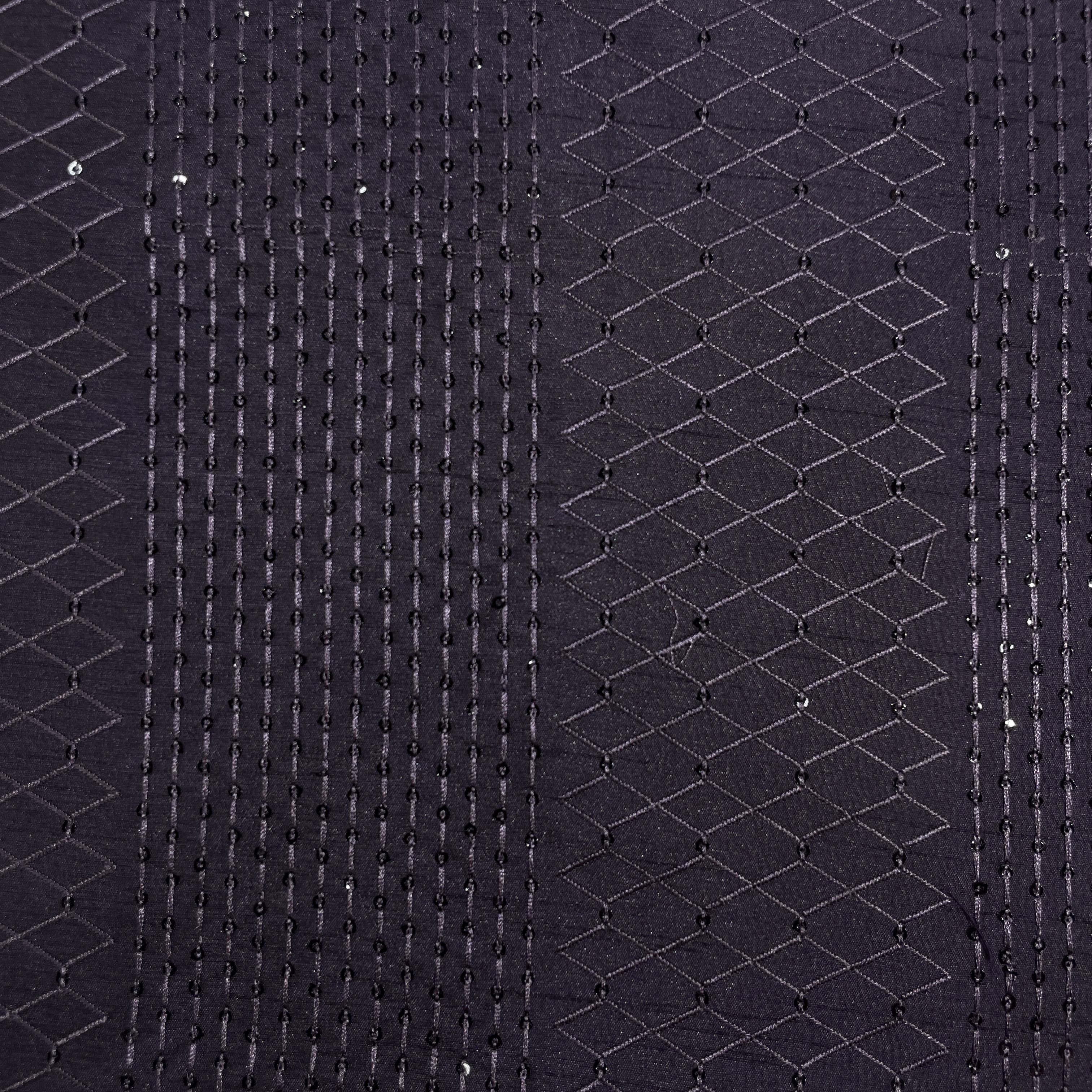 Maroon Thread Sequins Embroidery Russian Silk Fabric 19541