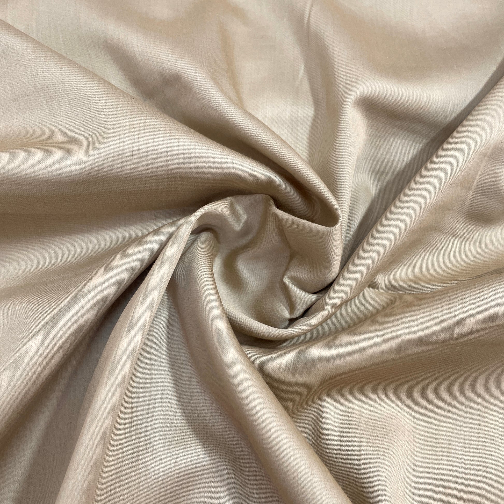 Light Brown Solid Cotton Satin Fabric - TradeUNO