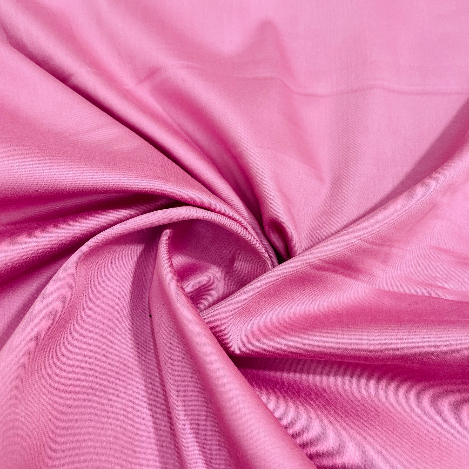 Flamingo Pink Solid Cotton Satin Fabric - TradeUNO