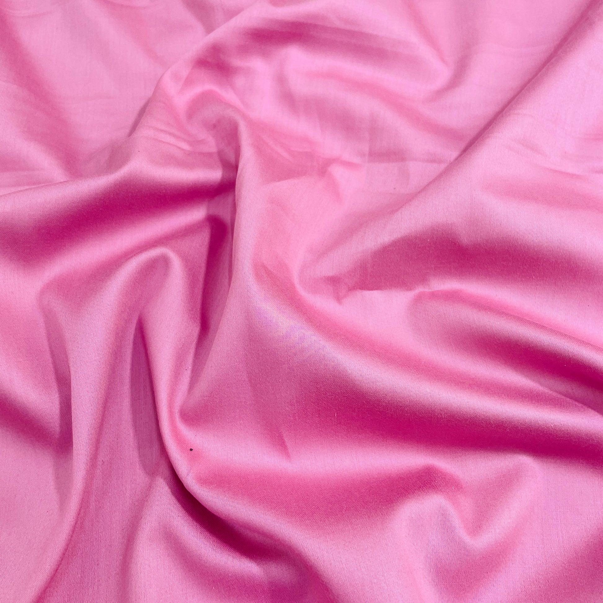 Flamingo Pink Solid Cotton Satin Fabric - TradeUNO
