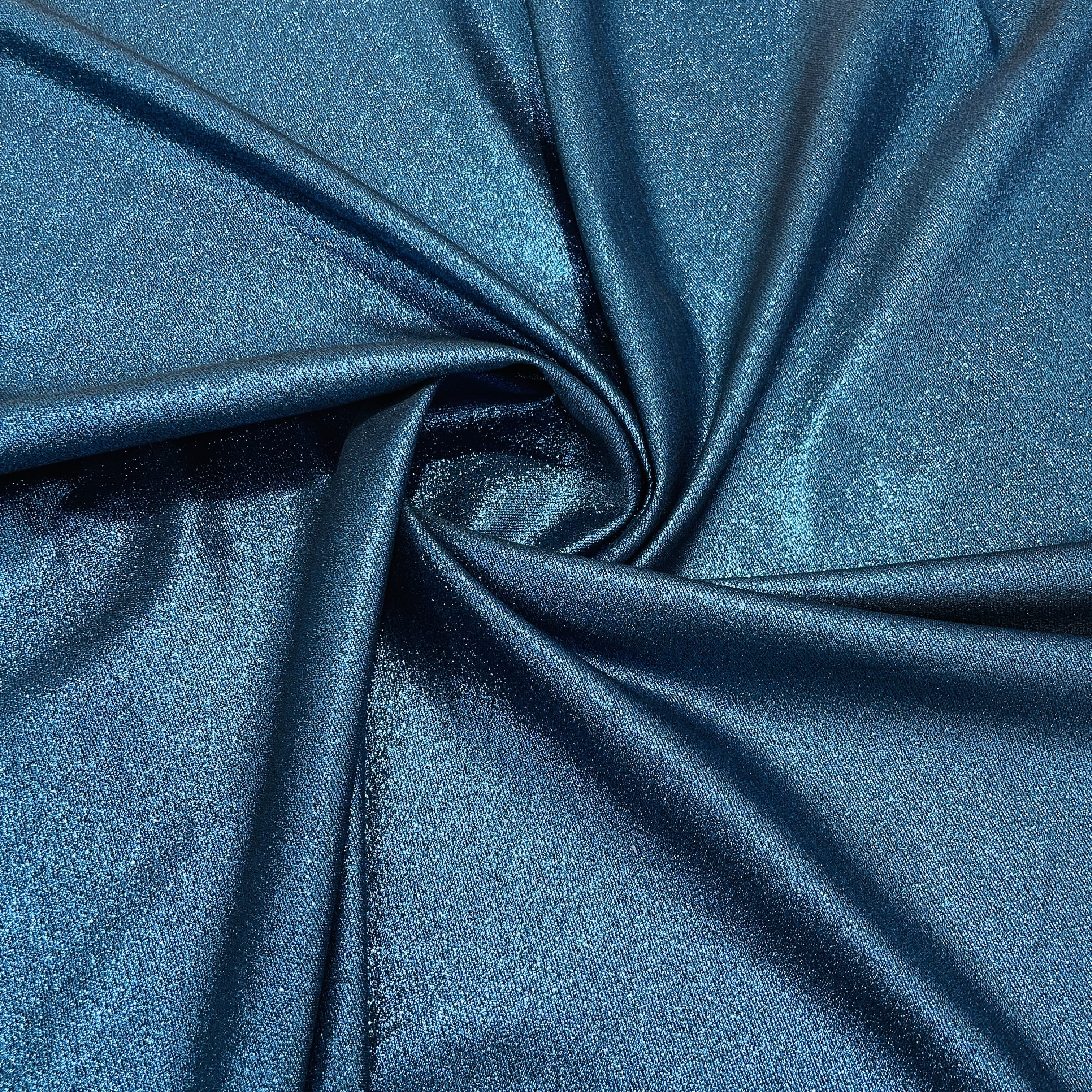 navy blue solid shimmer brocade with lurex fabric