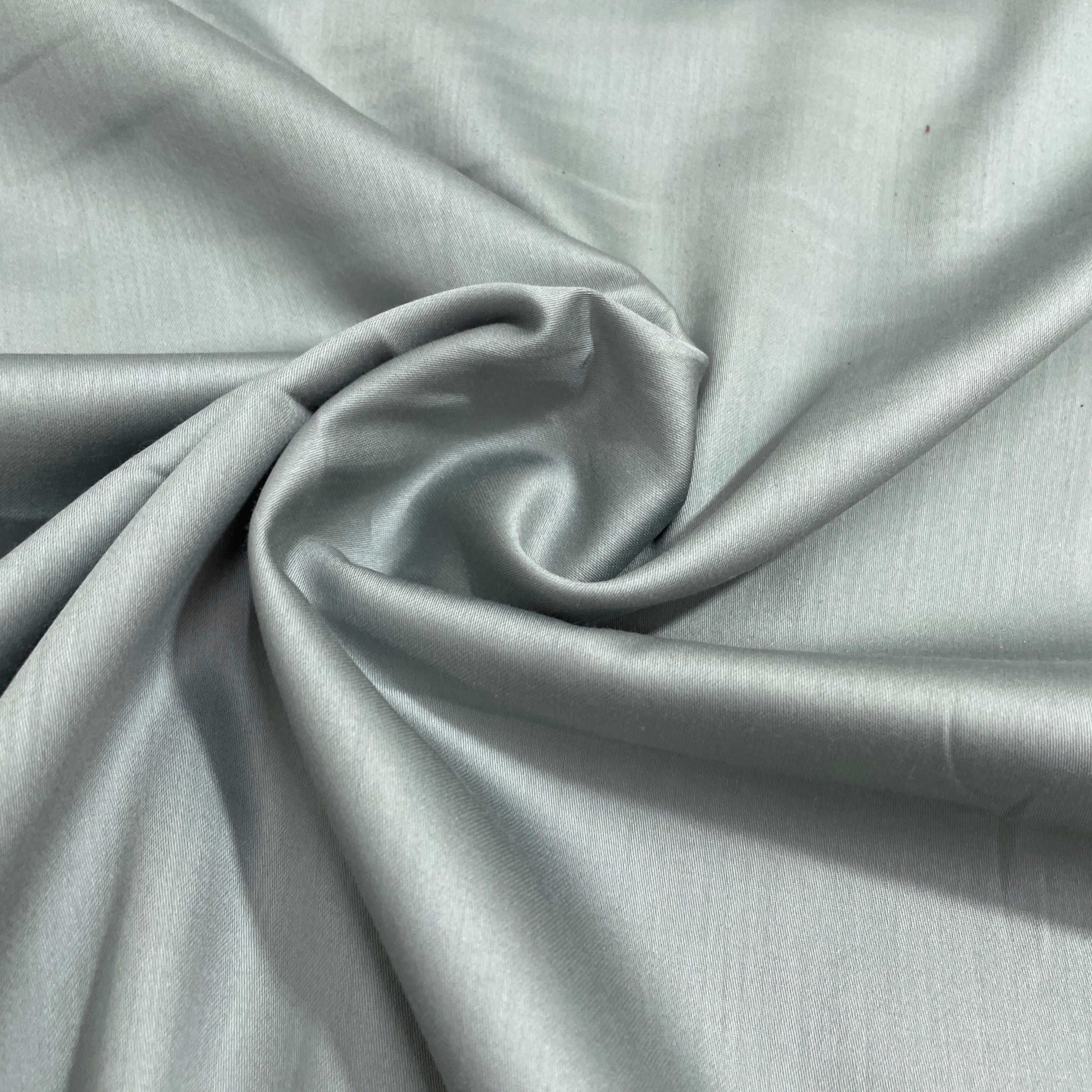 Grey Solid Cotton Satin Fabric - TradeUNO