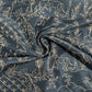 Blue Traditional Embroidery Russian Silk