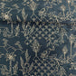 Blue Traditional Embroidery Russian Silk