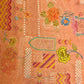 Premium Light Orange Floral Print Georgette Fabric