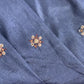 Blue Sequins Embroidery Russian Silk Fabric