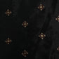 Black Sequins Thread Embroidery Russian Silk Fabric