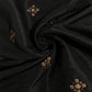 Black Sequins Thread Embroidery Russian Silk Fabric