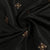 Black Sequins Thread Embroidery Russian Silk Fabric