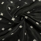Black Thread Embroidery Russian Silk Fabric