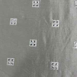 Green Mirror Embroidery Russian Silk Fabric