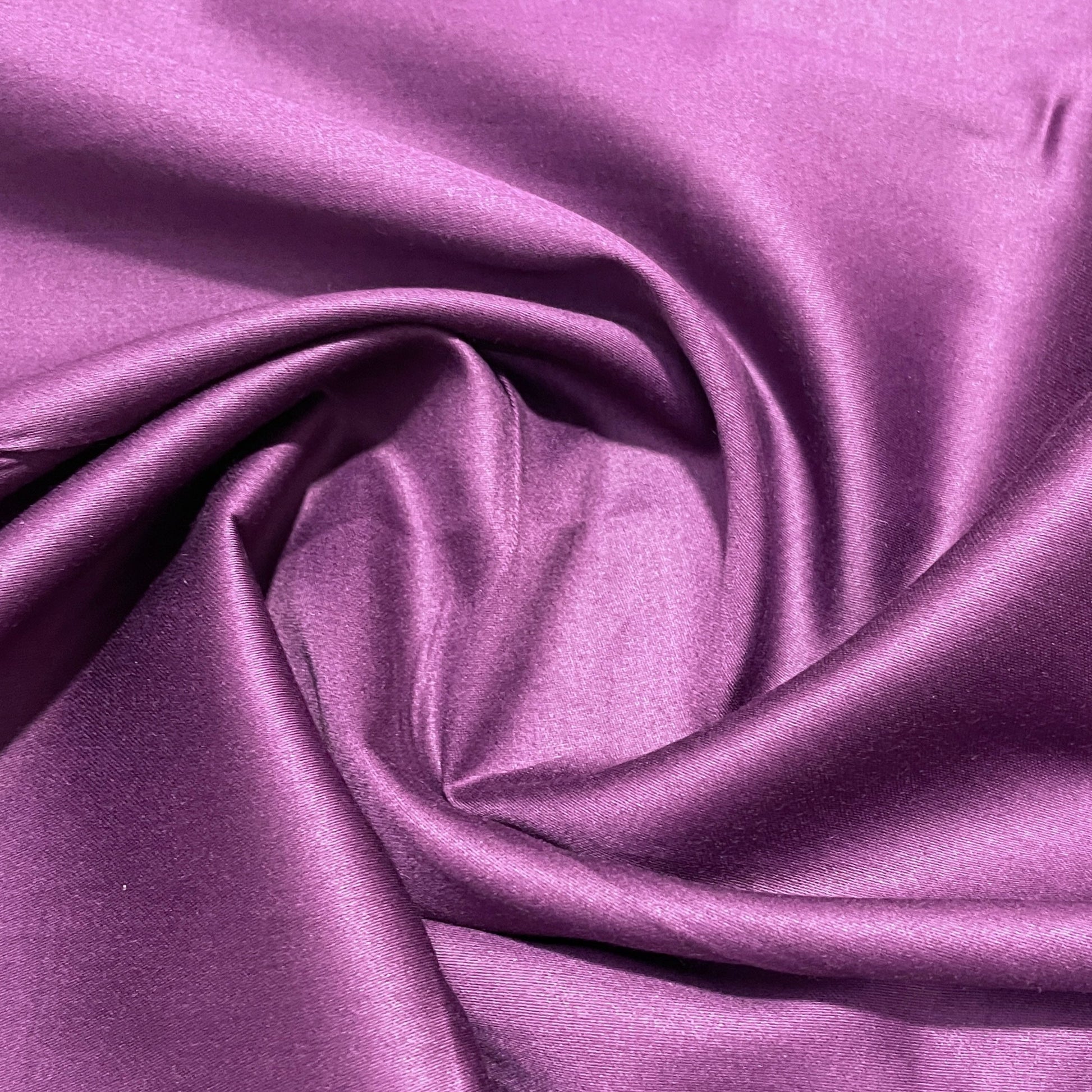 Purple Solid Cotton Satin Fabric - TradeUNO