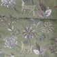 Green Thread Embroidery Russian Silk Fabric