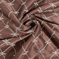 Brown Abstract Embroidery Russian Silk