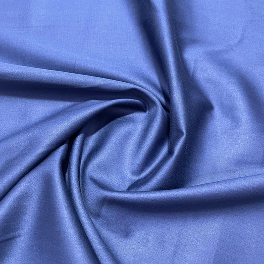 Midnight Blue Solid Cotton Satin Fabric