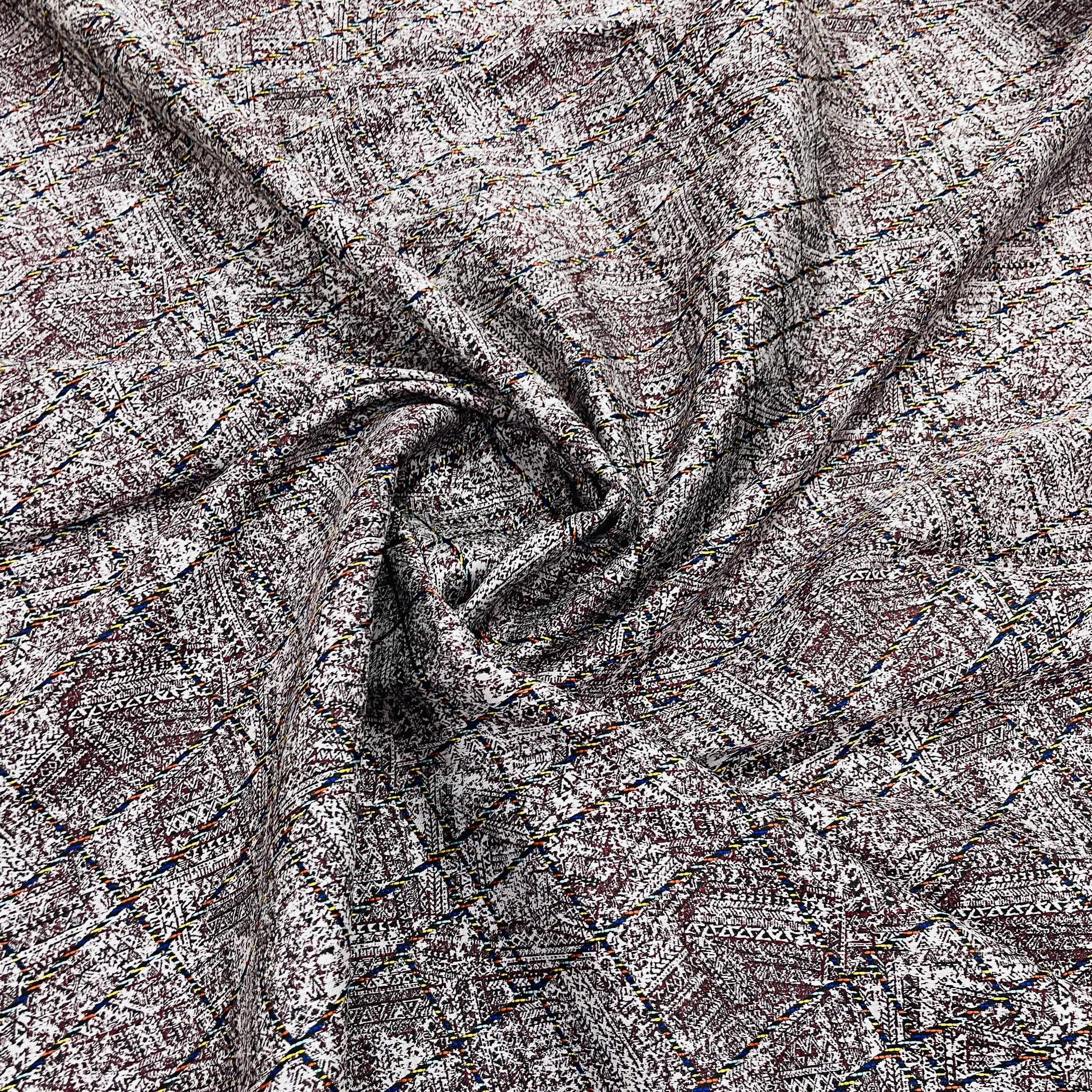 Multicolor Stripe Handloom Brocade Fabric