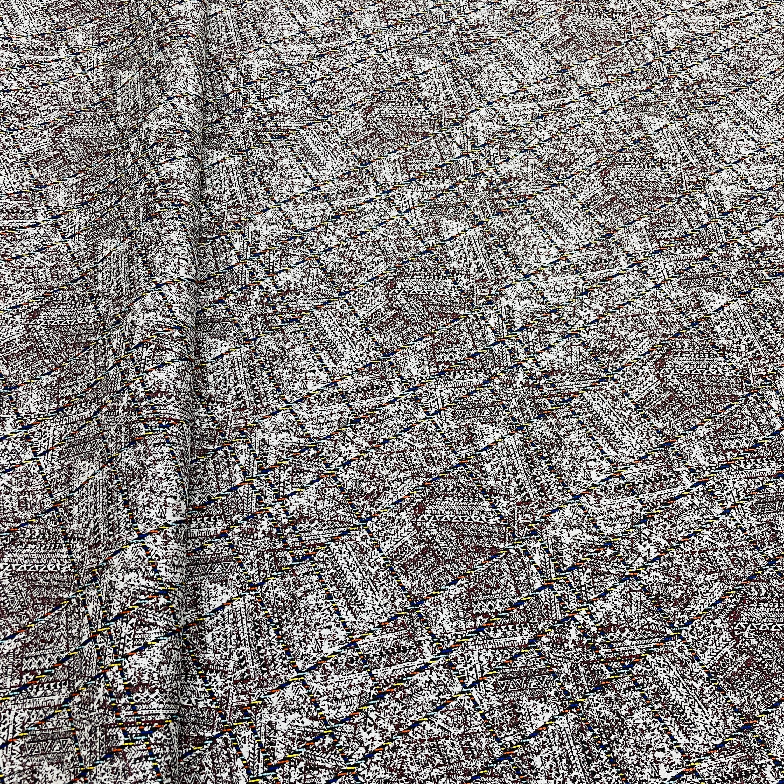 Multicolor Stripe Handloom Brocade Fabric - TradeUNO