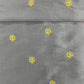 Grey & Yellow Floral Sequence Embroidery Russian Silk