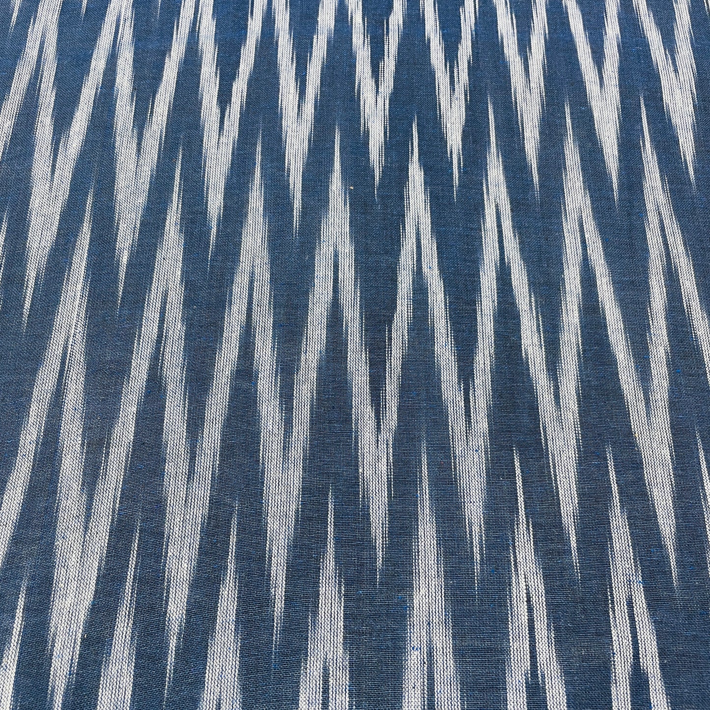 Blue White Stripes Print Cotton Fabric - TradeUNO