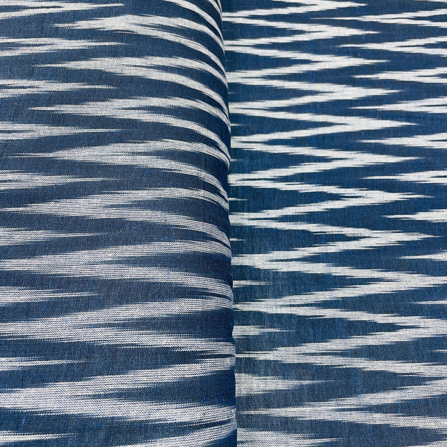Blue White Stripes Print Cotton Fabric - TradeUNO