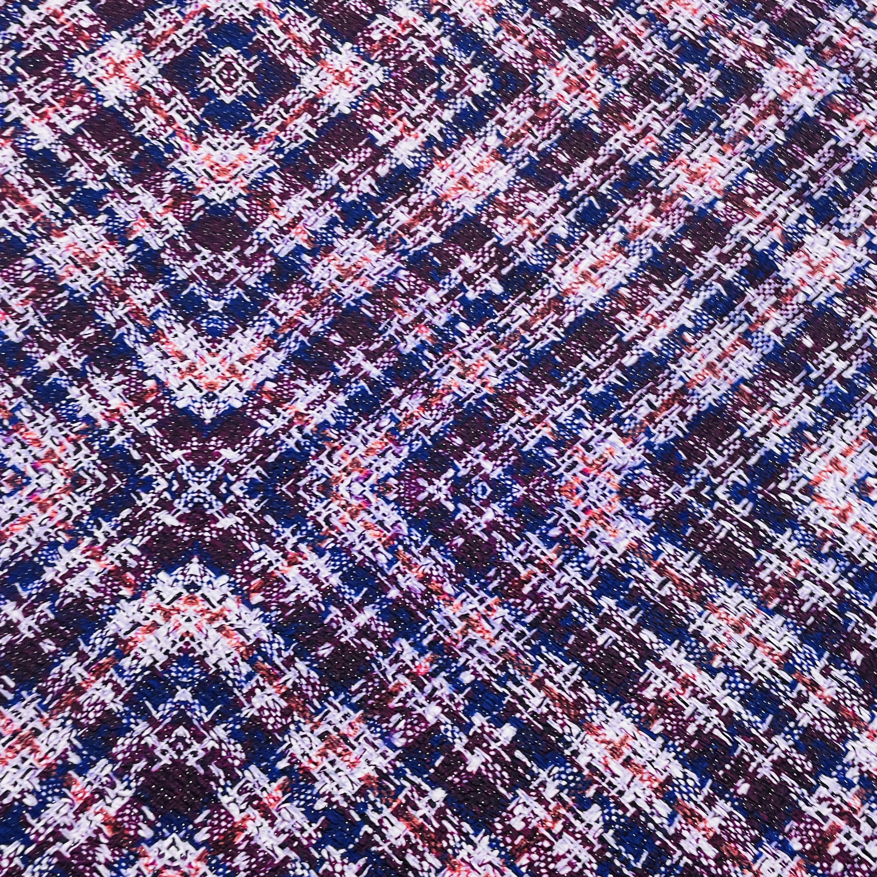Purple Chevron Embossed Satin Fabric 39 - TradeUNO