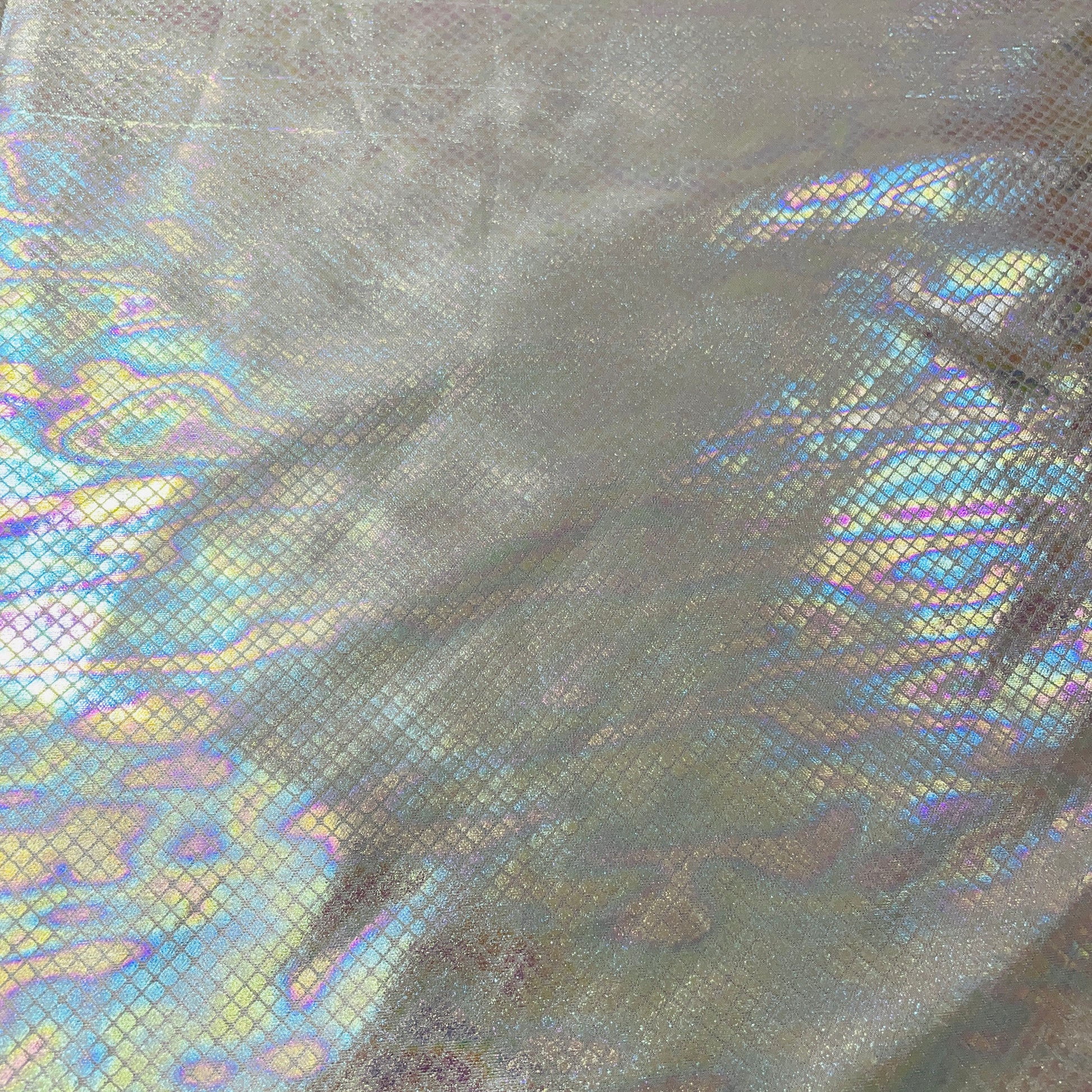 Grey Geometerical D Rainbow With Lurex Knit Lycra Fabric - TradeUNO