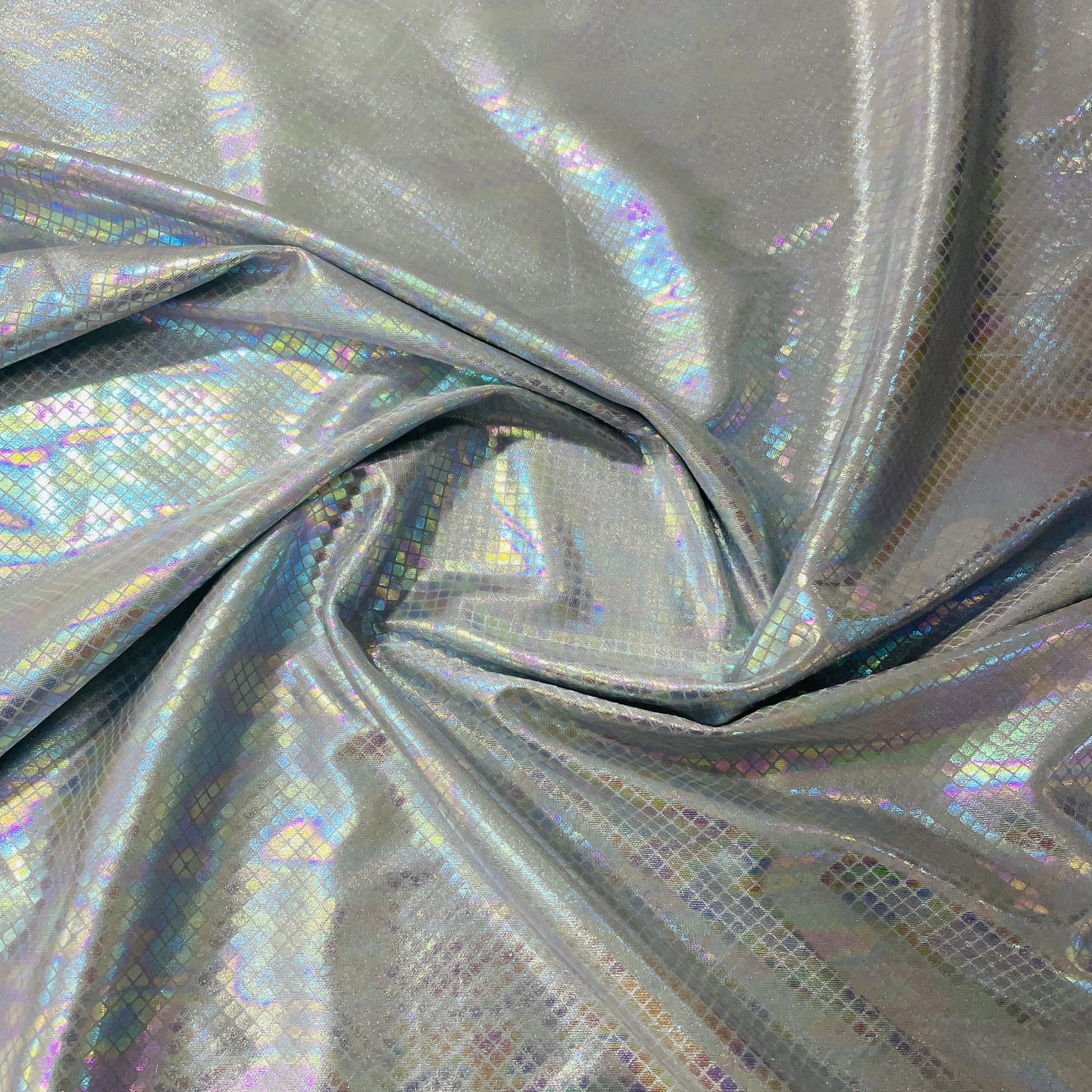 Grey Geometerical D Rainbow With Lurex Knit Lycra Fabric - TradeUNO