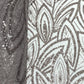 Classic Black Brown Leaves Pearl Sequence Embroidery Net Fabric