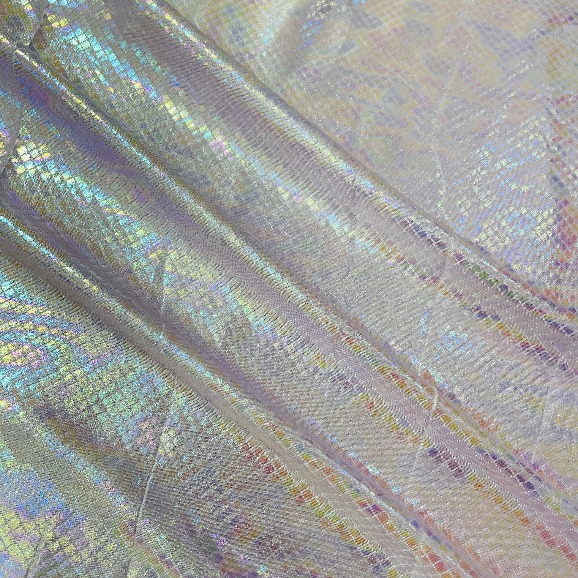 Purple Geometerical D Rainbow With Lurex Knit Lycra Fabric - TradeUNO