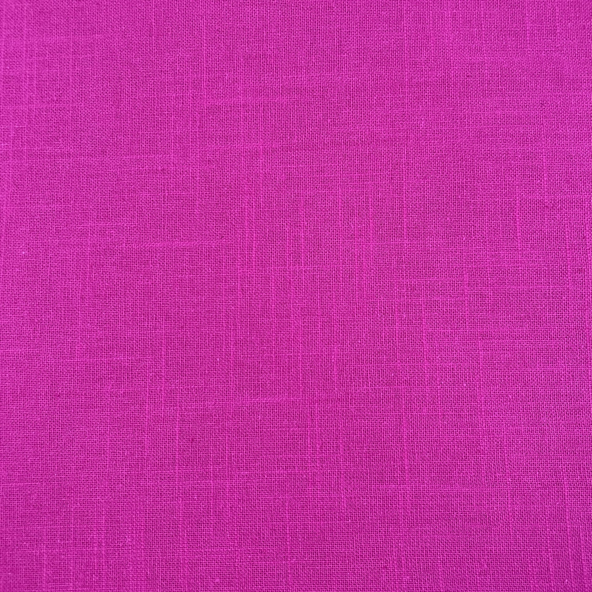 Exclusive Cotton Linen Slub Dark Pink Solid Fabric Fabric