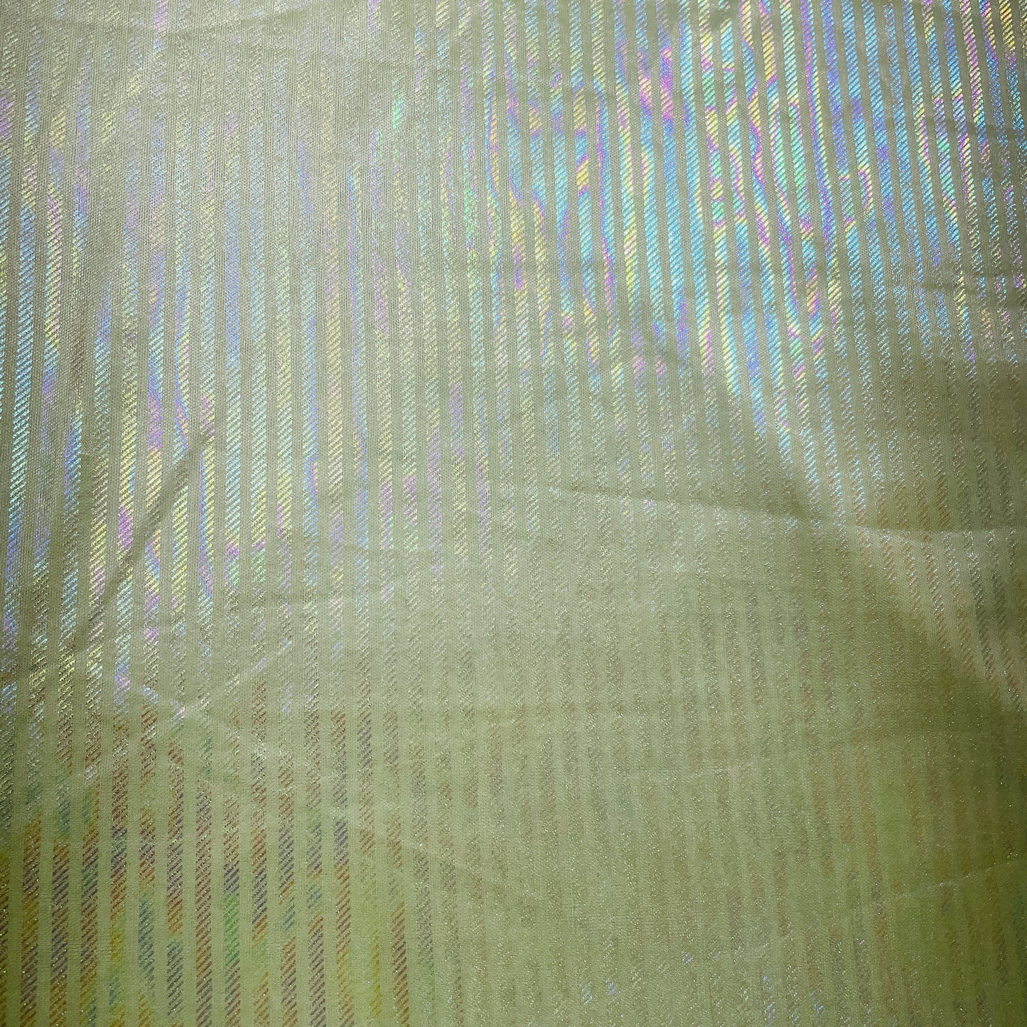 Green Stripes 3D Rainbow With Lurex Knit Lycra Fabric - TradeUNO